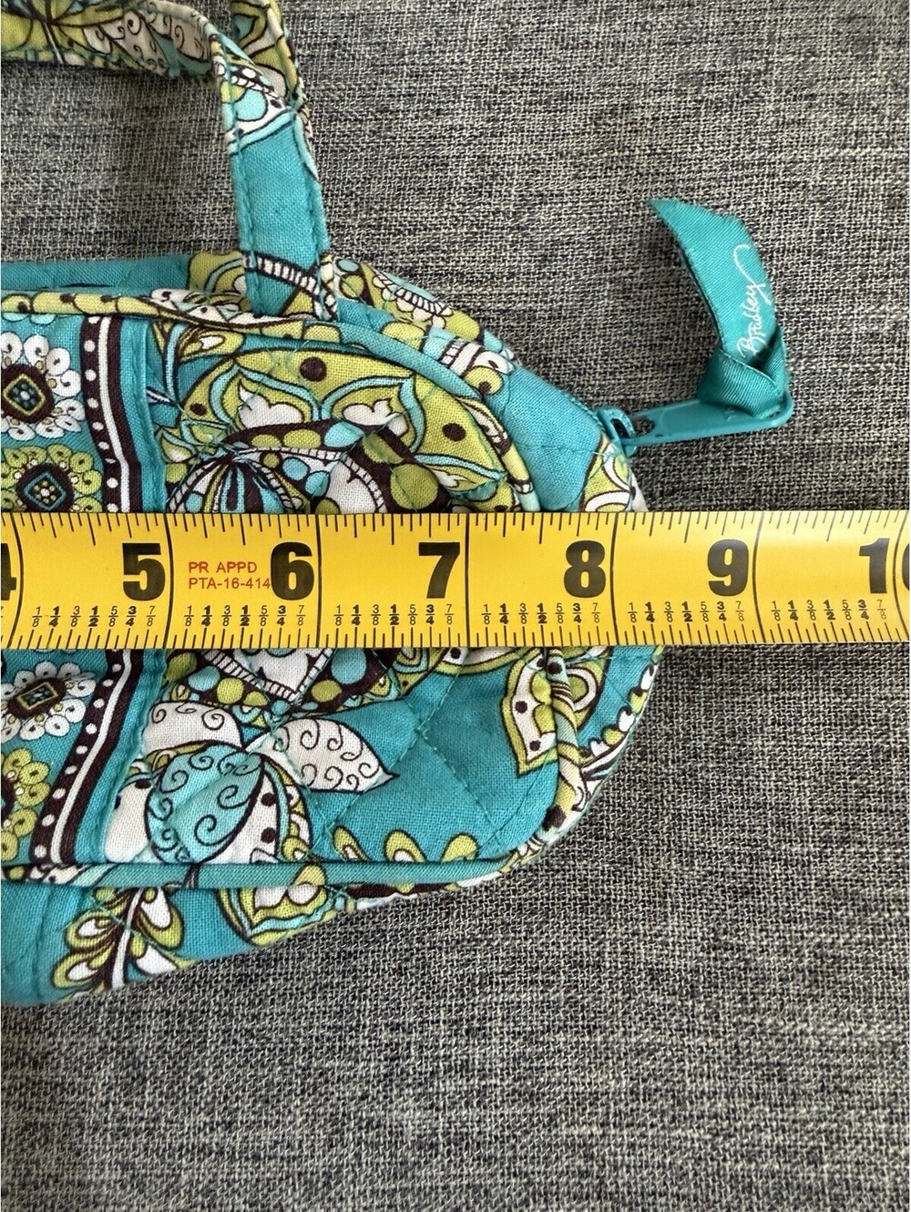 Vera Bradley Small Handbag In Peacock Paisley 8x4x2 Double Handle Zip Top - Picture 8 of 10